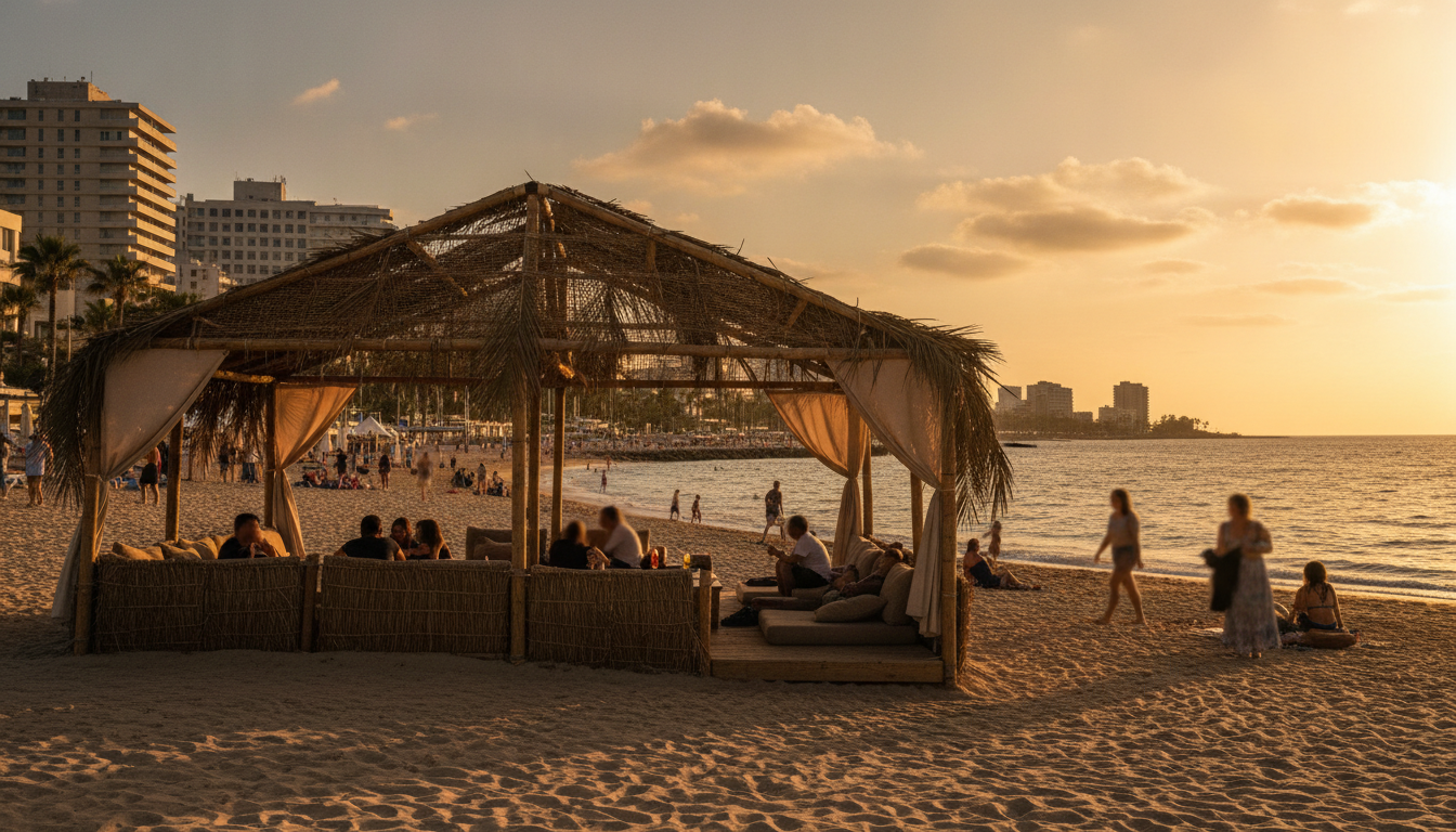 קרלטון תל אביב: סוכות מול הים עם סוכה ענקית